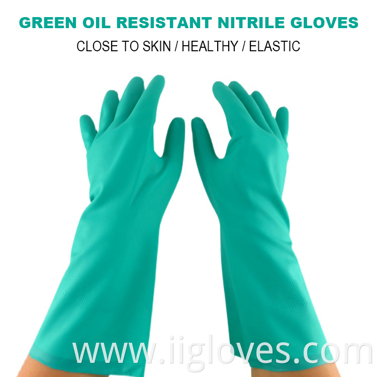 Nitrile Gloves Manufacturers Green Nitrile Gloves Industry Chemical Resistant Work Nitrile Gloves4